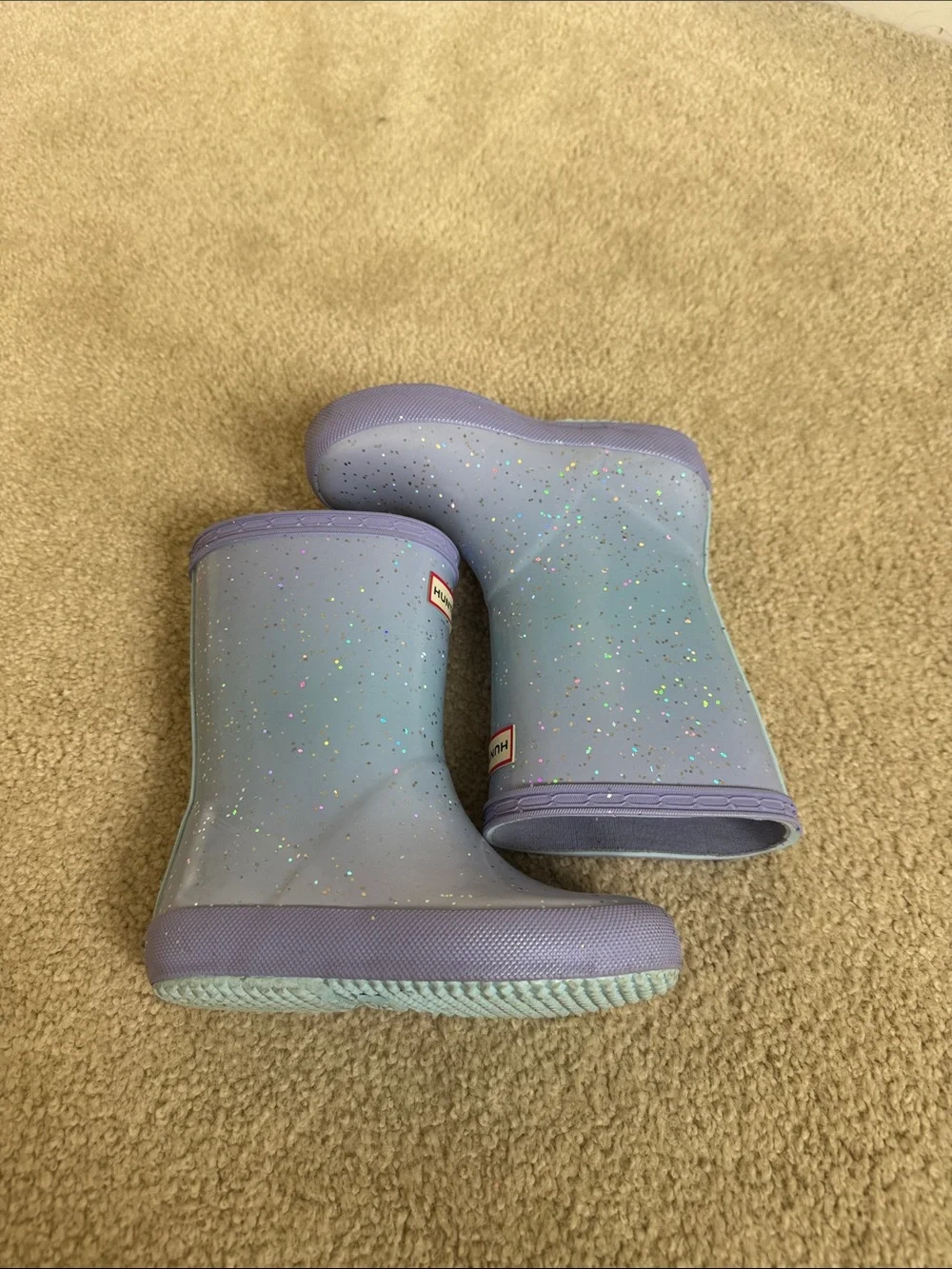 Hunter Purple Glitter Rain Boots